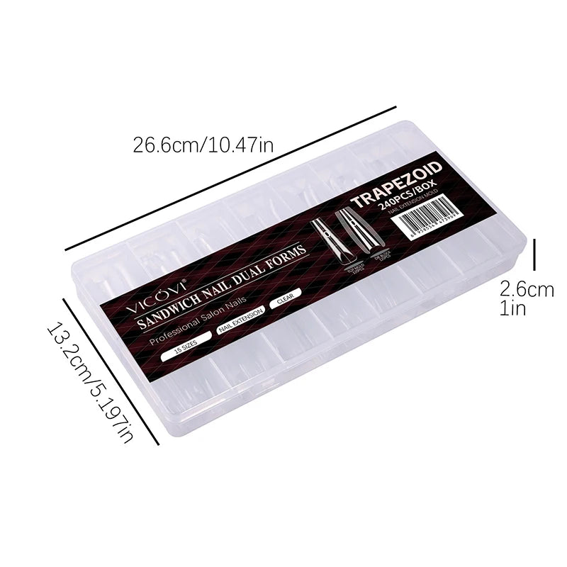 Box Sandwich Dual Nail Forms Oval Extension Form Bottom Quick Qme