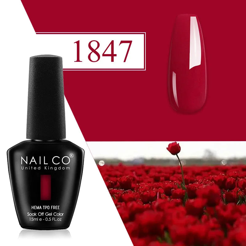 NAILCO Plum Gel Nail Polish Matte Coat Autumn Winter Semi Permanent