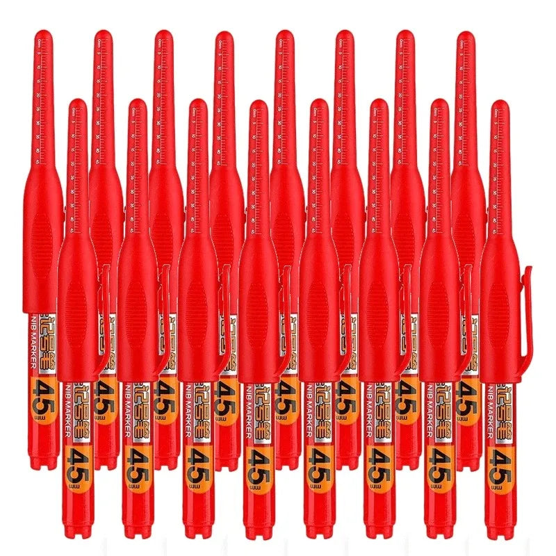 1- Waterproof Deep Hole Marker Pens Long Nib Head Carpenter Pen Black