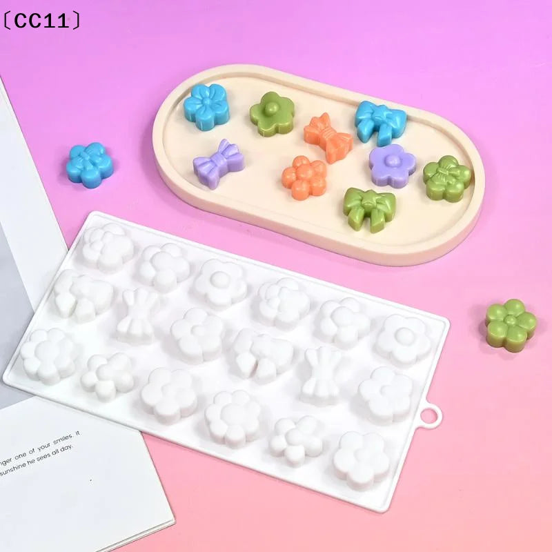 18 Cell Cylindrical Concave Mousse Cake Mold Silicone Chocolate Qme