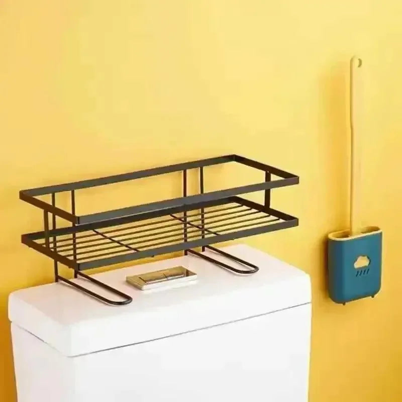 Non Perforated Toilet Storage Rack Double Layer Bathroom Organizer Qme