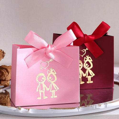 10-Piece Cute Mini Gift Box Set - “Couple Figures” Design Is Perfect for Candy, Chocolates and Small Gifts - Ideal for Valentine Qme