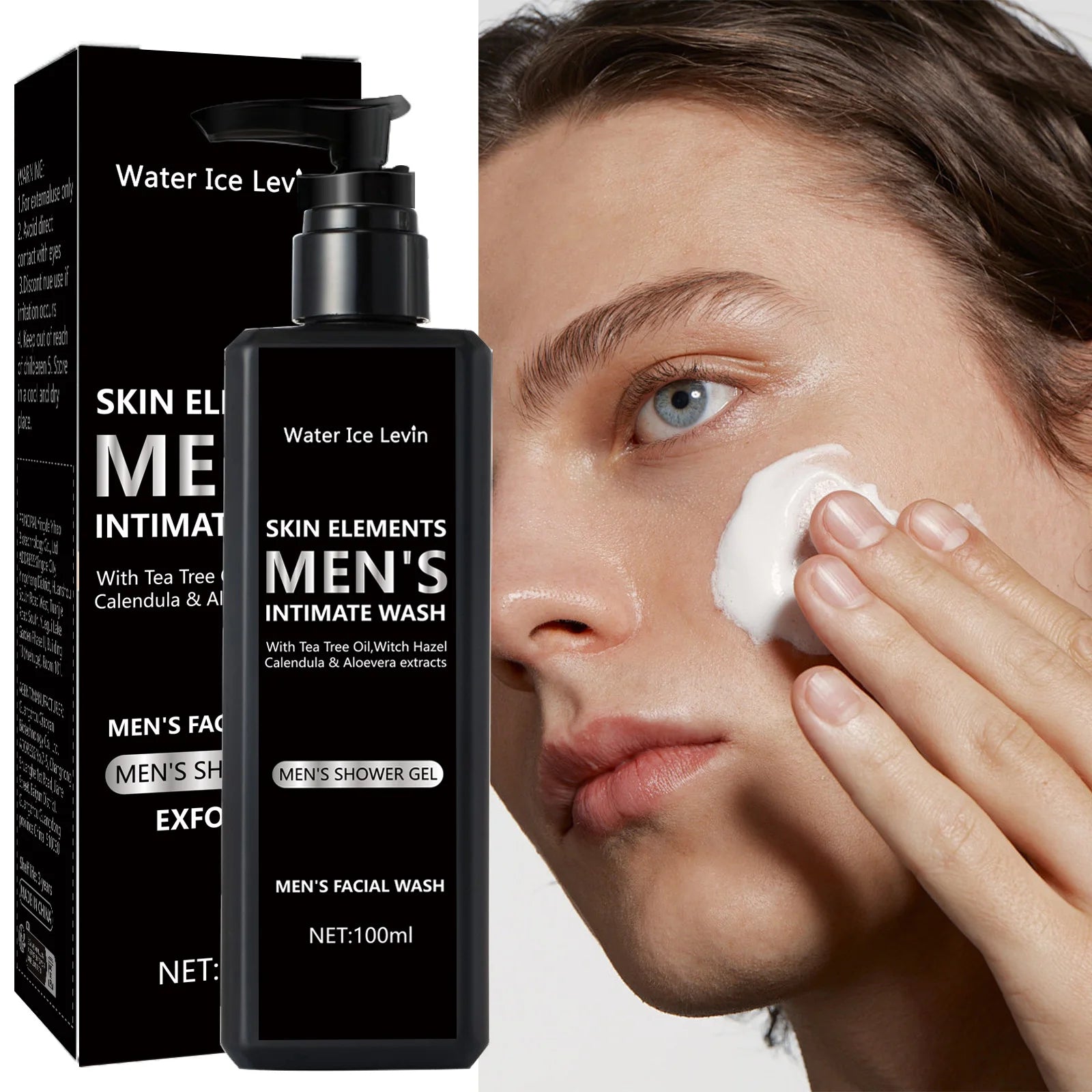 100ML men's facial cleanser for daily cleansing and bathing, suitable for oily skin, soothing, purifying and cleaning Qme