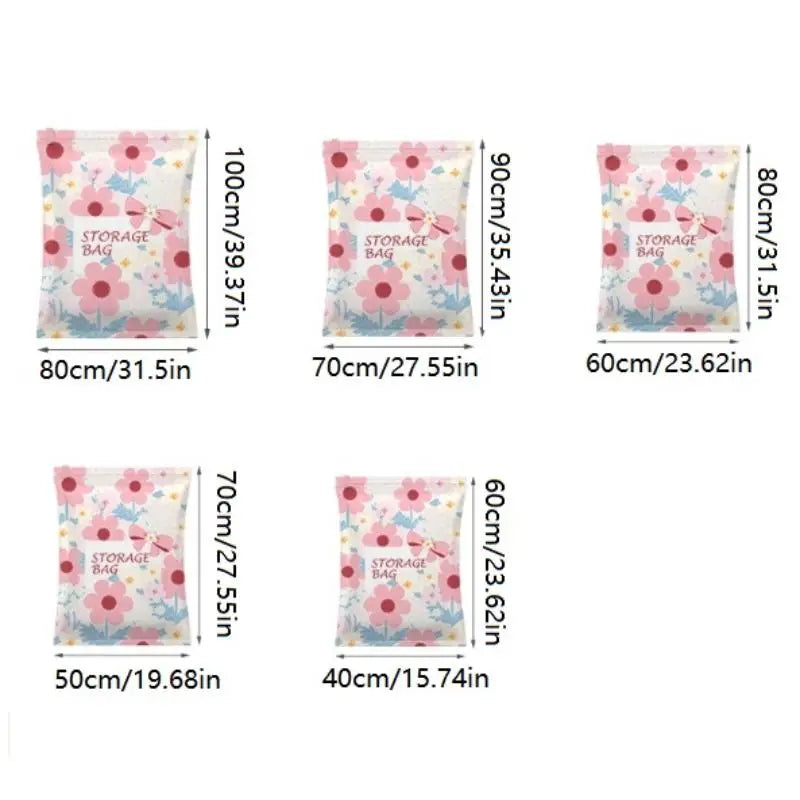 Sealer Clothes Travel Packing Organizer Vacuum Storage Bag Space Qme