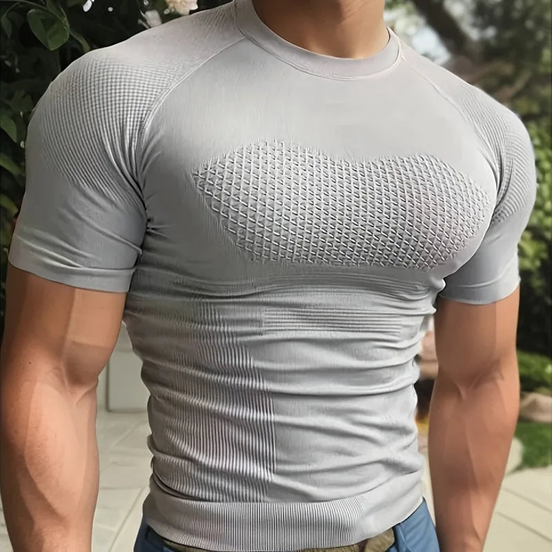 Men's Professional Fitness Seamless Short Sleeve Sports T-shirt Qme