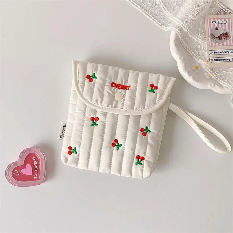 Large Capacity Handbag Women Cosmetic Bag Gifts Cute Bowknot Cherry Qme A1