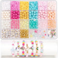 Jewelry Making Kit with Charms 8mm Colorful Beads Star, Flower, & Pumpkin Shapes Rainbow Moon Beads for Creative Birthday Gift Qme Beads kit