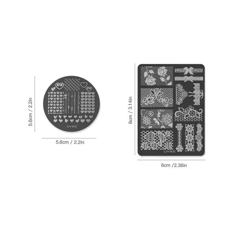 Nail Stamping Plate Stainless Steel Bow Floral Patterns DIY Manicure Qme