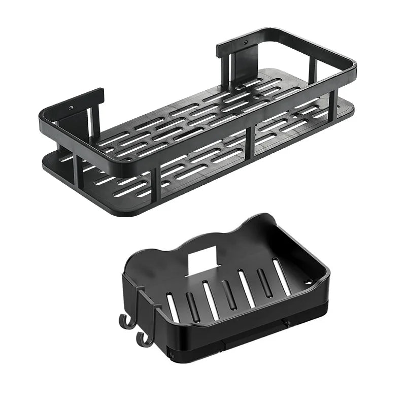 Bathroom Storage Rack Non Perforated Wall Mounted Toilet Toiletries Storage Suction Cup Style Storage Bracket Household Items Qme 1pc B 1pc Soap rack