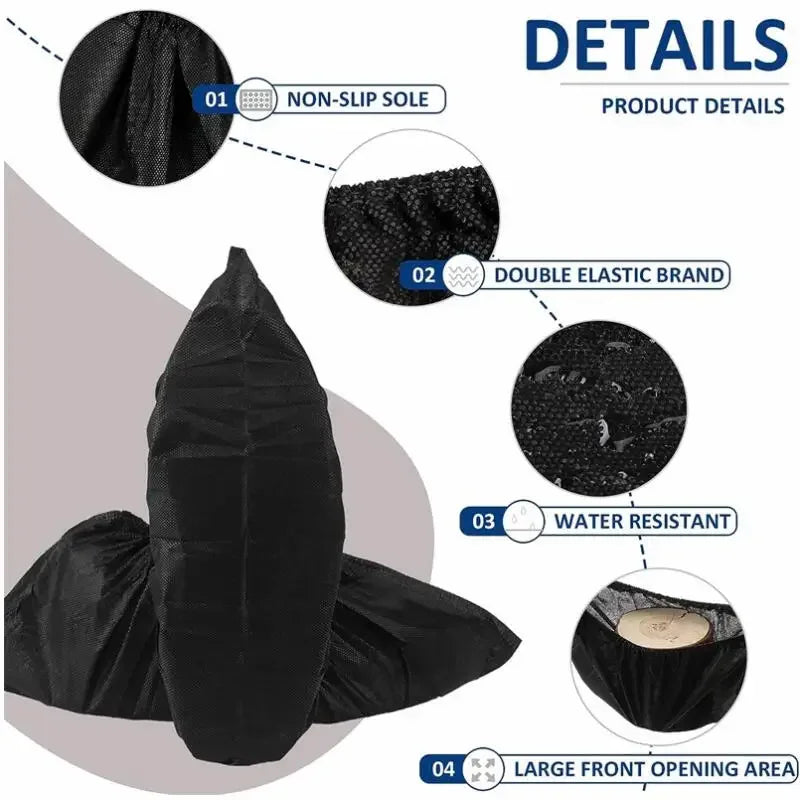 300/200/100PCS Disposable Boot Shoe Covers Foot Booties Shoe Coverings Non Slip Shoe & Boot Covers for Indoor Home Workplace Qme