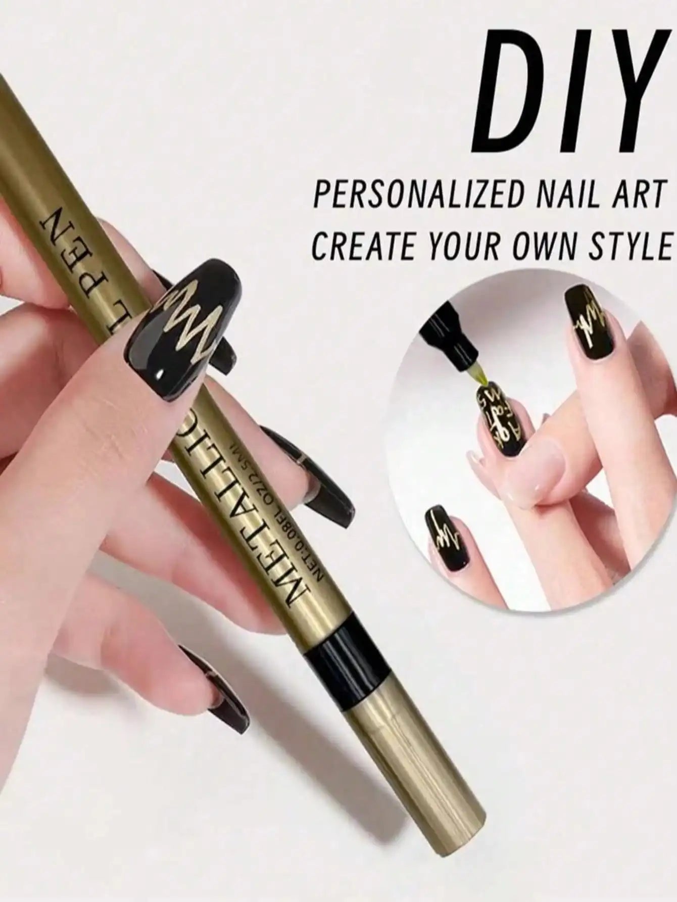 Nail Art Pen White Black Silver Gold Polish Pens Dotting Tool Graffiti Qme