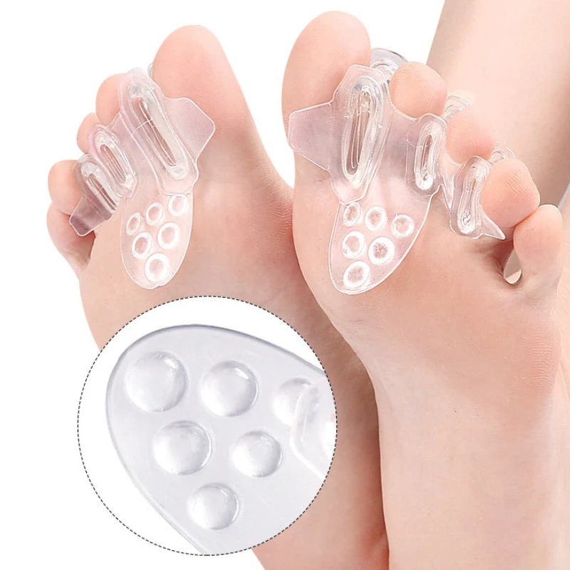 1Pair Toe Splitter Feet Care Bunion Silicone Overlapping Separators Qme