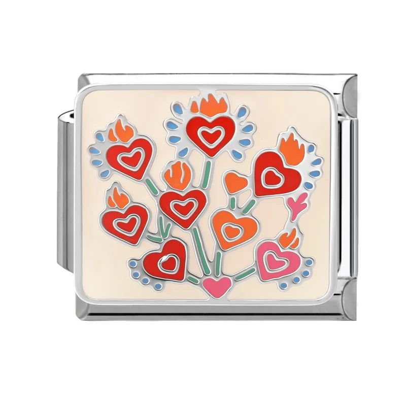 2026 New Wholesale World Peace Dove Love Heart Birds Italian Charm Fit 9mm Stainless Steel Bracelet Making Women Jewelry Gift s Qme Style 2