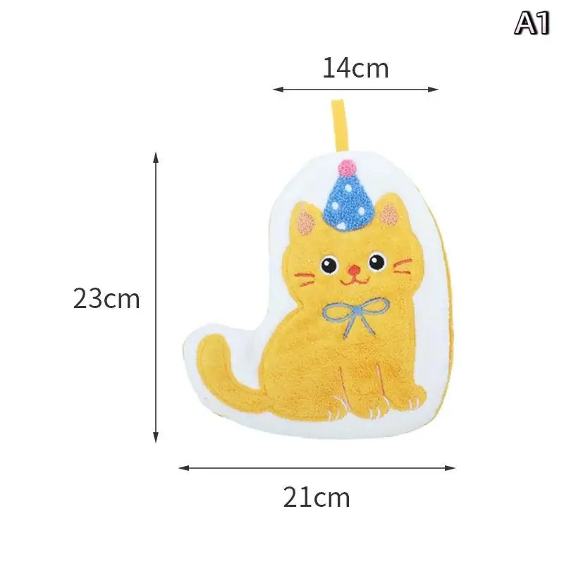 Soft Quick Drying Kitchen Bathroom Household Cartoon Cats Dog Hand Qme A1