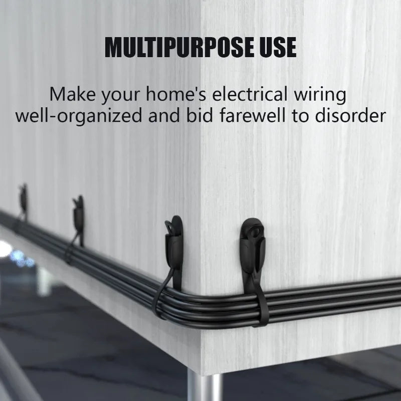 Sleek Cable Clips Effortless Organizer Tangle-free Cables Secure Qme