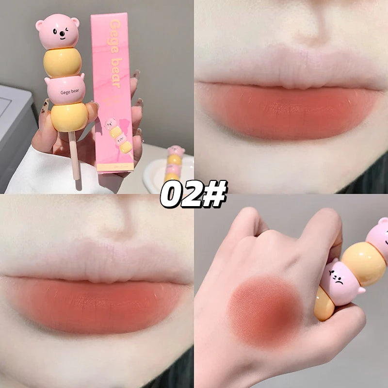 Gege Bear Matte Velvet Cute Candied Haws Lip Mud Cream Clay Qme GX1505-2