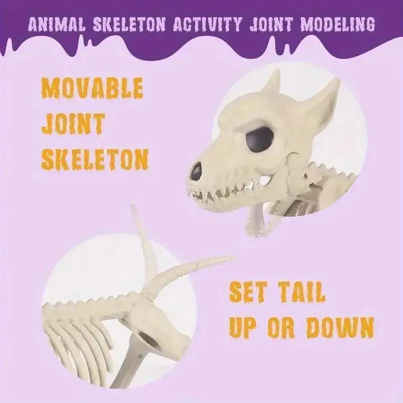 Halloween Skeleton Decoration Props Simulated Animal Models Wolf Qme