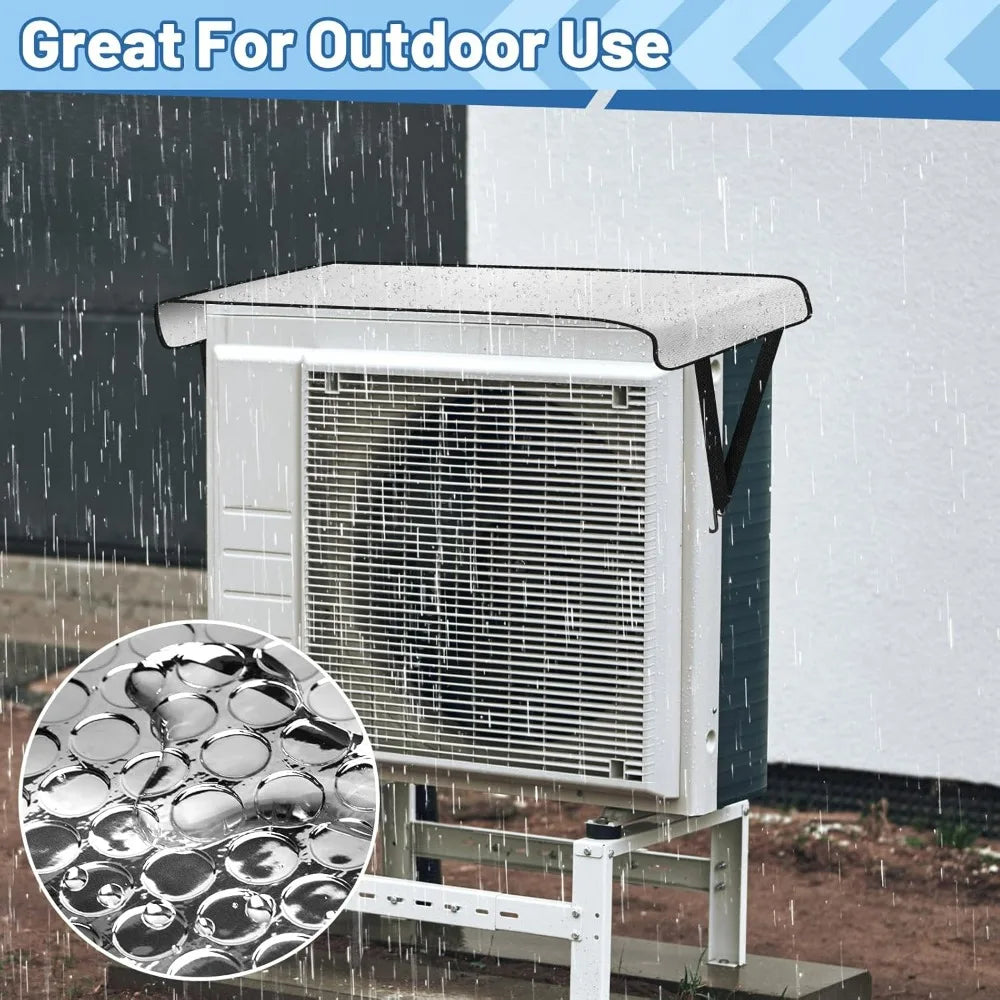Outdoor Dustproof Air Conditioner Cover External Unit Insulation Board Protective Cover Aluminum Foil Energy-saving Sleeve Qme