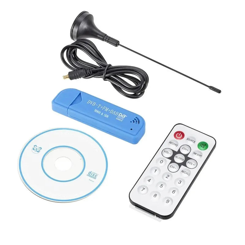 USB 2.0 Digital DAB+ DVB-T FM SDR Dongle Converter Receiver Tuner Stick Qme BLUE R860 DVB-T-FM