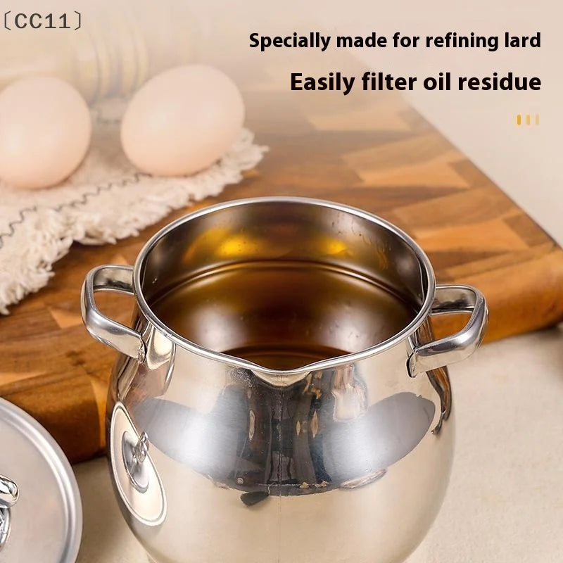CC111 Oil Filter Pot Stainless Steel Lard Strainer Cooking Grease Qme