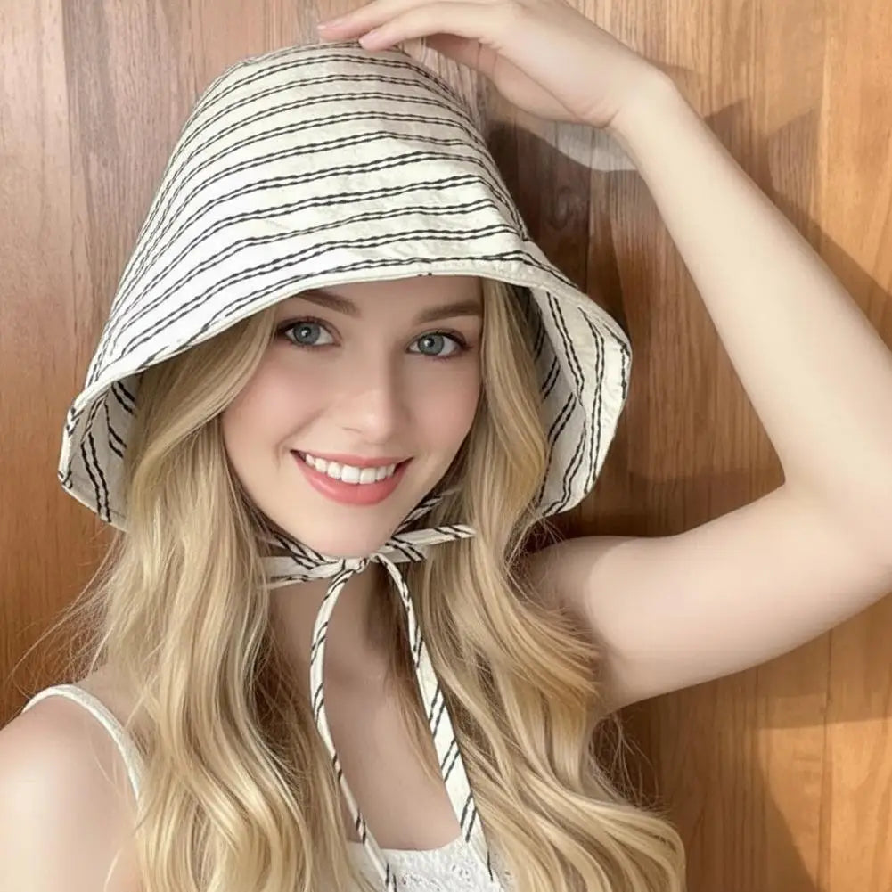 Fisherman Hat Bucket Hats Ponytail Sun Outdoor Panama Beach Cap Qme