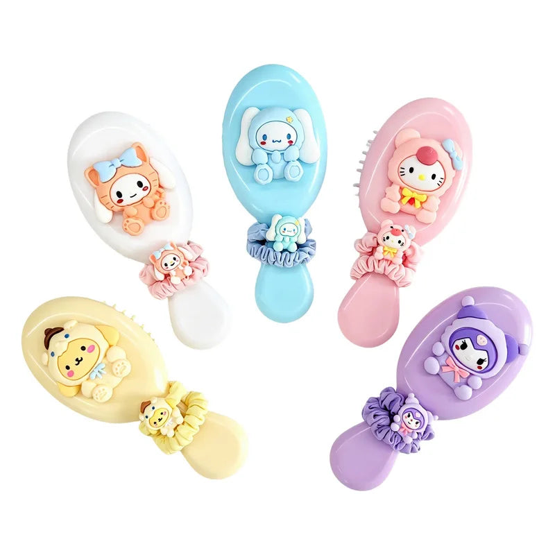 Hello Kitty Kuromi Air Cushion Comb Hair Tie Compact Portable Stylish Qme
