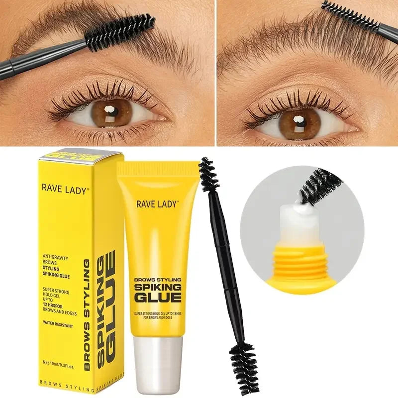 Eyebrow Styling Adhesive Tape Brush Strong Hold 3D Brow Shaping Gel Qme