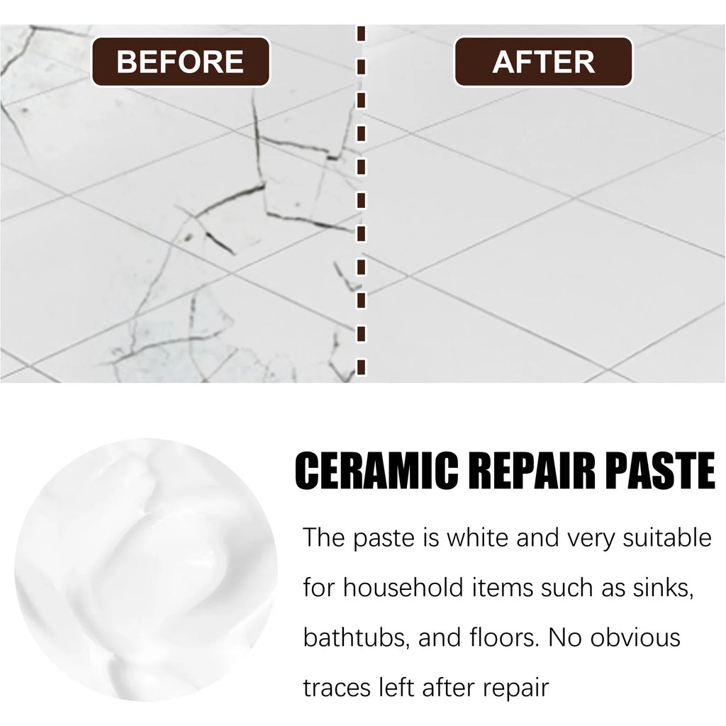 Tile Repair Agent Porcelain Crack Marble Floor Tile Toilet Washbasin Repairing Strong Bonding Waterproof Crack Repair Caulk Glue Qme
