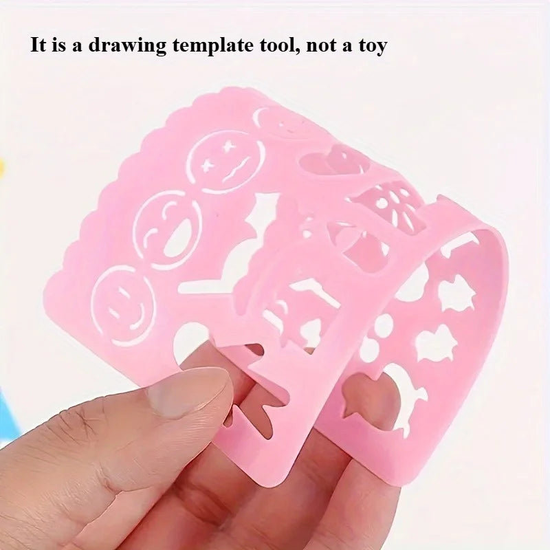 Plastic Drawing Stencils Set Plastic Ruler Animals Painting Templates Colorful Drawing Scale Template DIY Crafts Set Qme