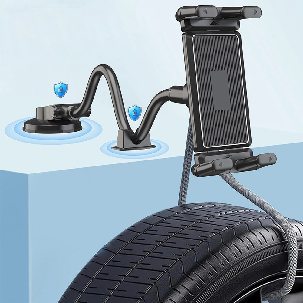 Suction Cup Windshield Car Tablet Mount Adjustable Dashboard Phone Tablet Holder Truck Window Phone Stand for Truck SUV Vehicle Qme