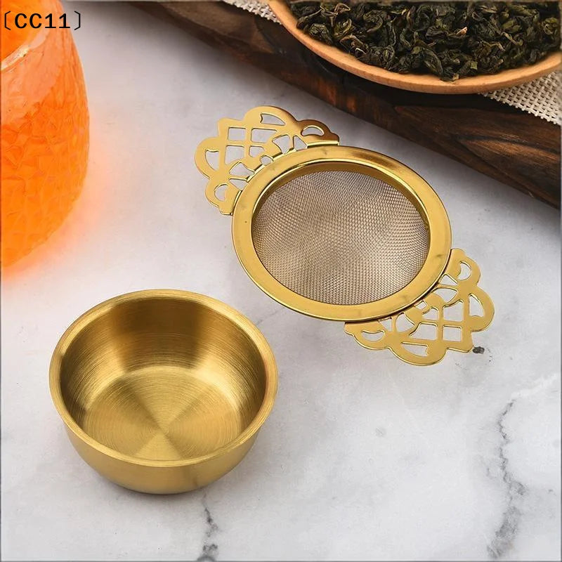 Double-layer Fine Mesh Tea Strainer Stainless Steel Filter Sieve Qme