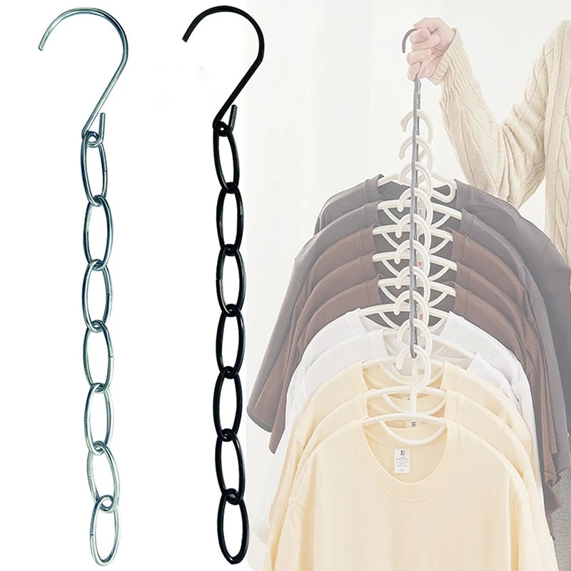 1 Stainless Steel Clothes Hanger Organizer Efficient Clothing Storage Qme