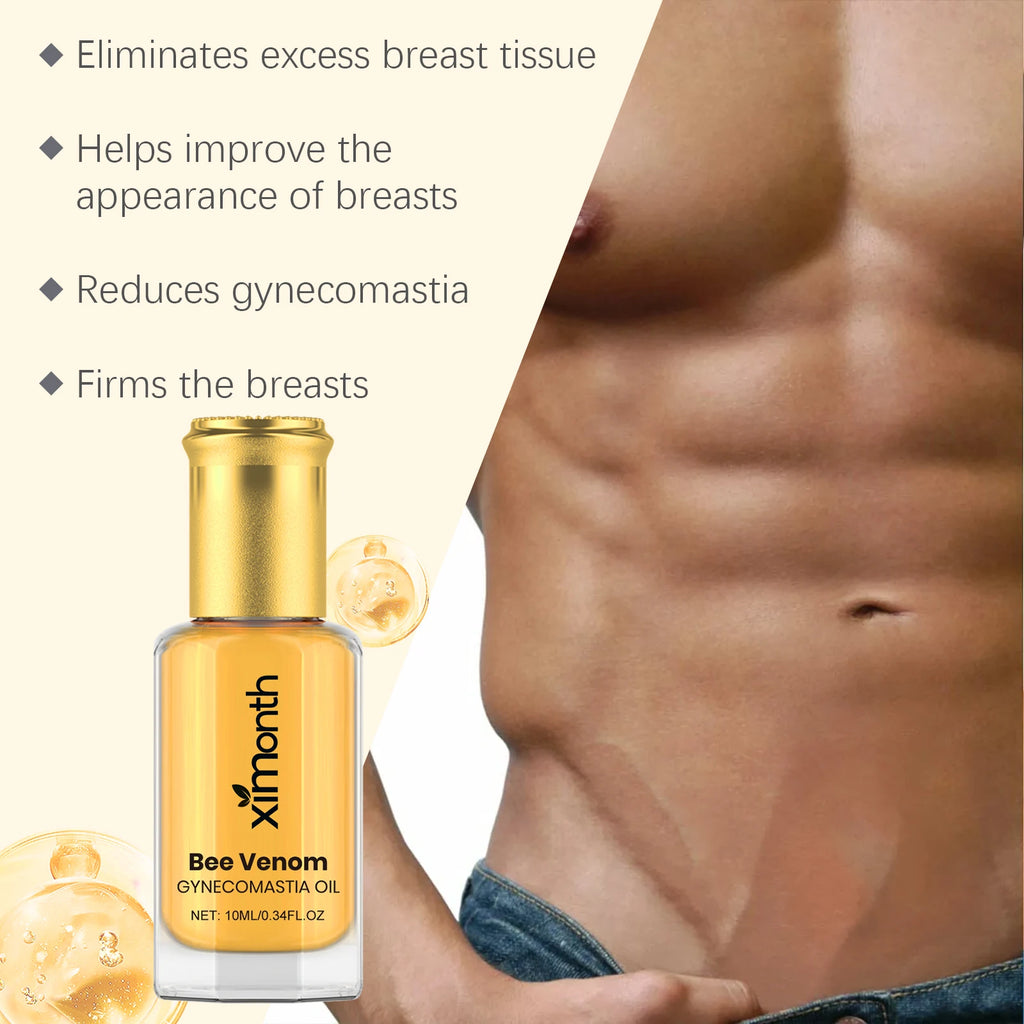 Bee Venom Men's Chest Massage Oil Firming Nourishing Care for Chest Contouring Tightening Elasticity Oil Men's Chest Skin Care Qme