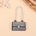 Fashion Creative Doll House Mini Metal Chain Bag Pendulum Doll Bag Miniature Shopping Handbag Clothing Accessories Qme White