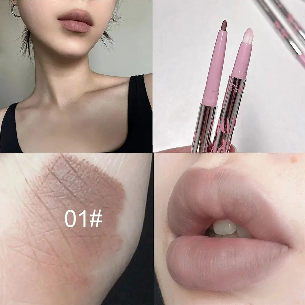 Nude Lip Liner Brush Cappuvini Korean Makeup Long Last Velvet Matte Qme CP211-1