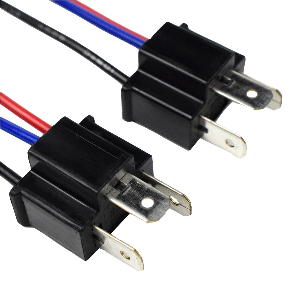 1 Pair 9003 H4 Bulb Socket Wiring Wire Harness Headlight Male Plug Adapter Connector Headlamp Connector Head/Mother Head Qme