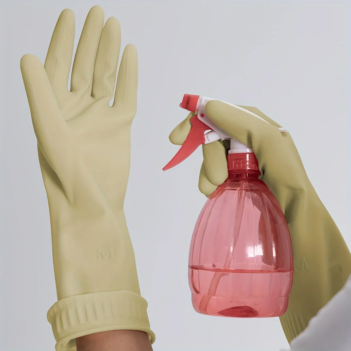 Premium Extended Household Cleaning Gloves, Waterproof Kitchen Dishwashing Gloves, Non-slip Housework Gloves Qme