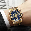 Homens Árabe Dial Quartz Watch, Banda de aço, Masculino Business Fashion Qme Coffee