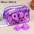 Silicone Hair Curling Rollers DIY Mushroom Bell Shapes Spiral Design Qme Purple