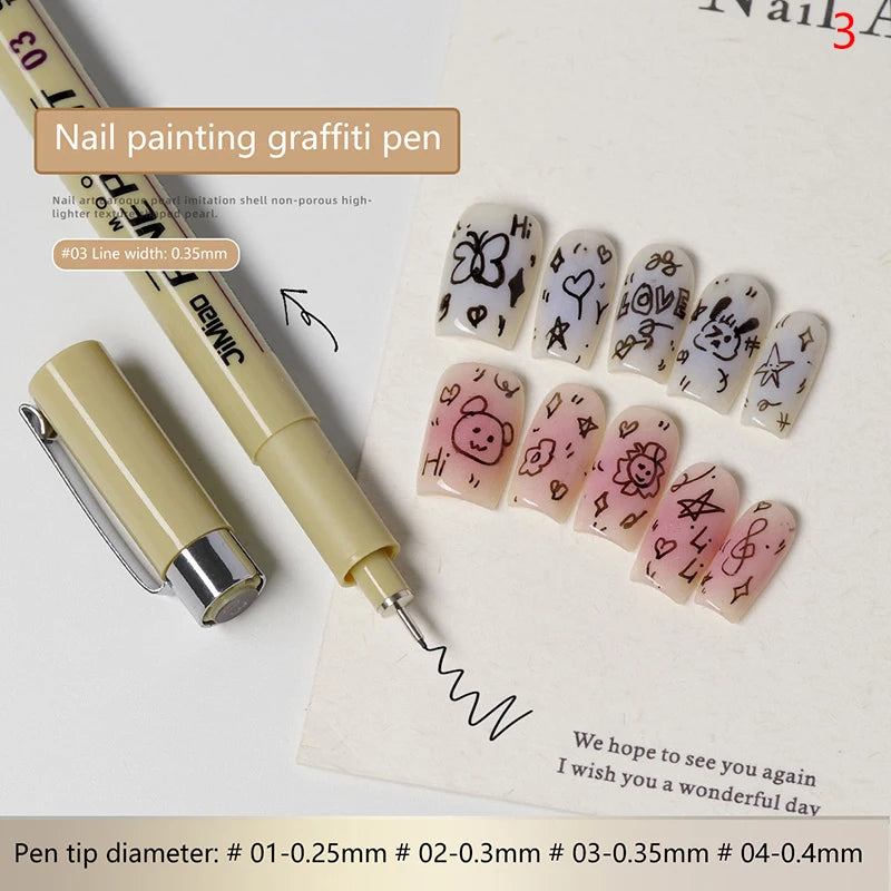 Waterproof Nail Art Graffiti Line Pen Gel Painting Wire Drawing Qme 3