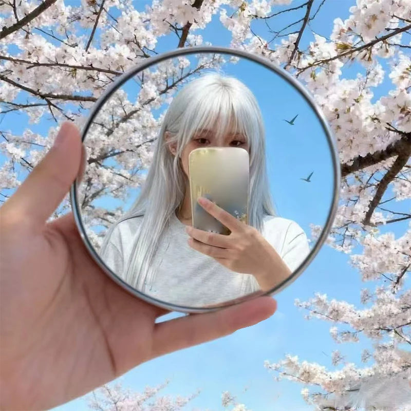 Mini Round Mirror Reflective Spherical Portable Wide-angle Lens Qme