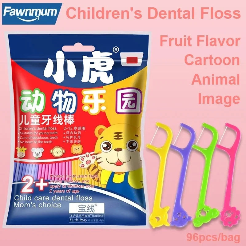 Childrens Dental Floss Barrel Colored Floss For Children Cure Dent Teeth Cleaning Orthodontic Interdental Pick Qme