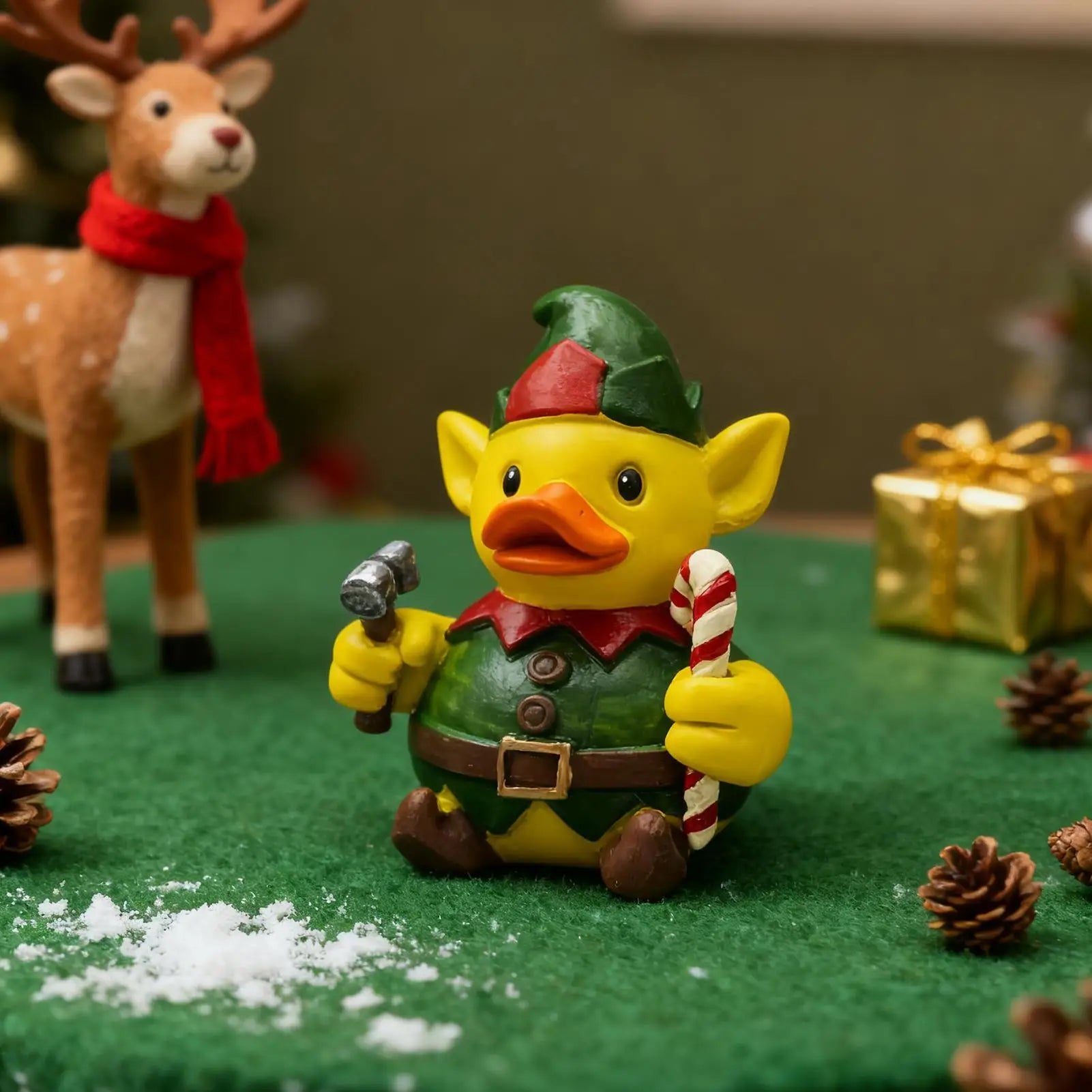 Duck Garden Statue Resin Christmas Art Decoration Animal Collectible Qme