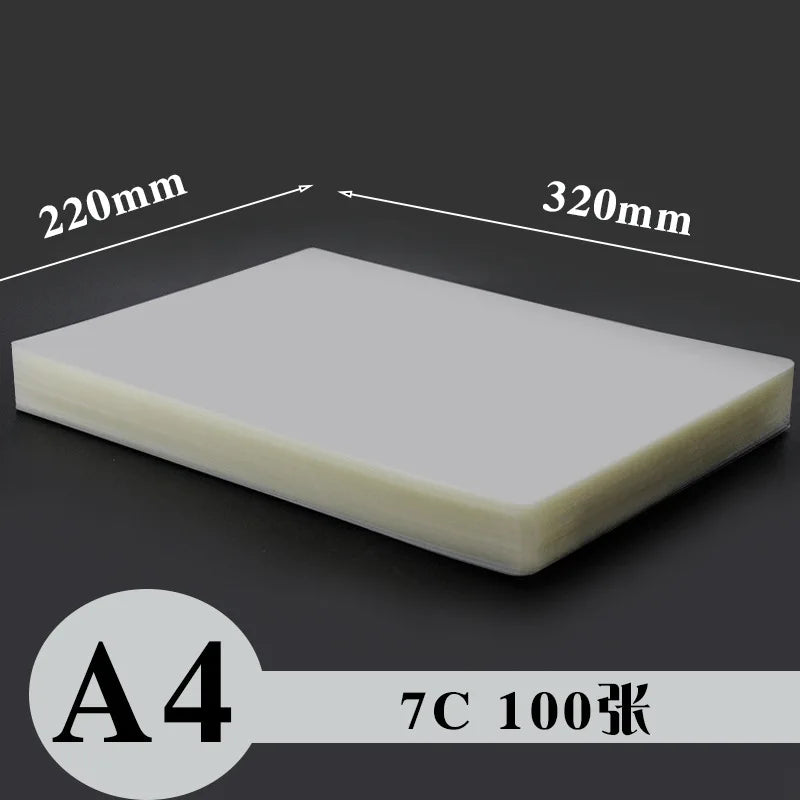A4 A3 Thermal Laminating Sheets Waterproof Clear Transparent Laminator Film for Photos Documents Cards Protection 80-150mic Qme A4 7C