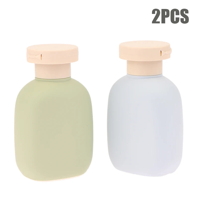 2 Refillable Squeeze Bottles Flip Cap Travel Reusable Plastic Qme 2PCS