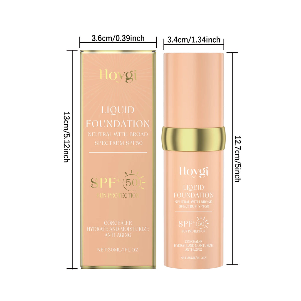 Liquid Face Foundation Spf 50 Temperature Change High Coverage Makeup Base Waterproof Hydrating Foundation Cosmetics Makeup Qme