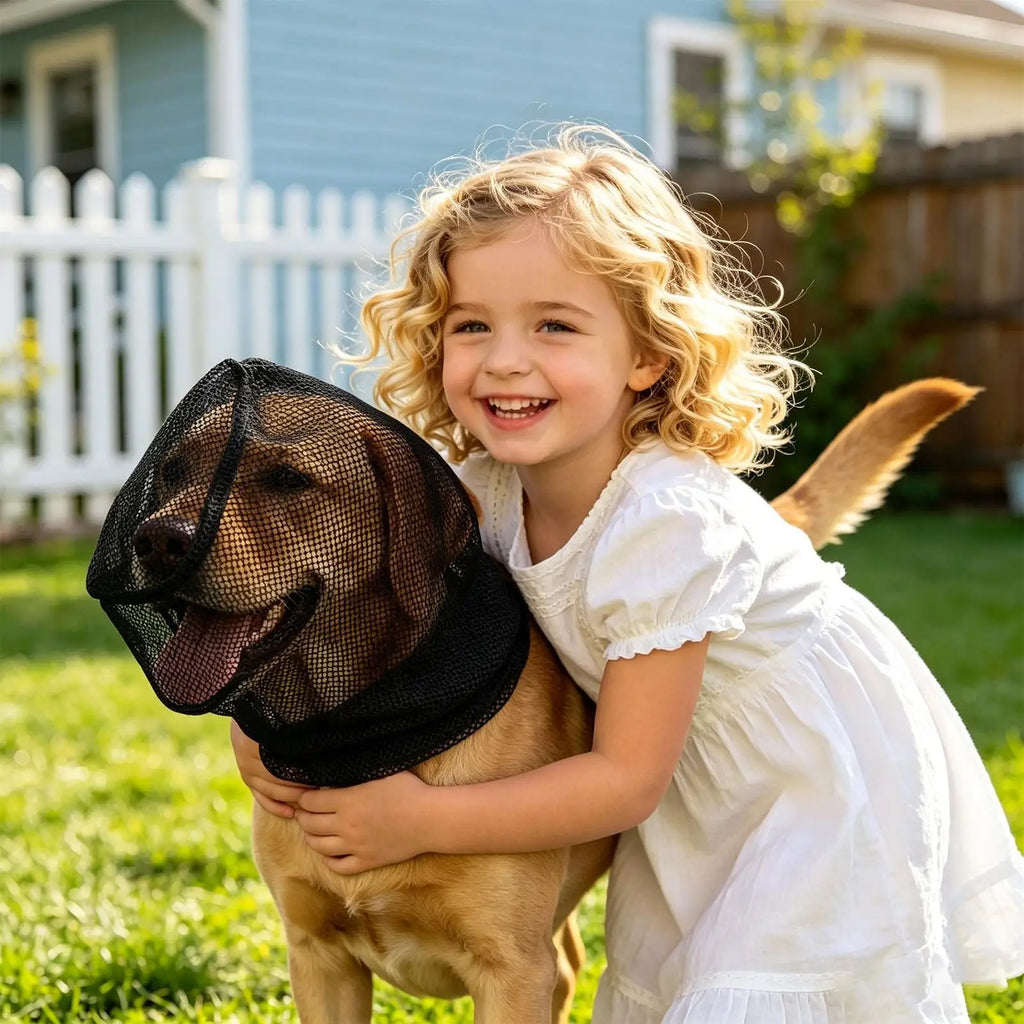 Dog Face Masque Adjustable Breathable Protector Mesh Head Cover Qme