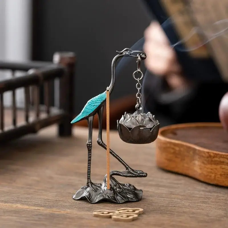 Chinese Incense Burner Zinc Alloy Good Symbolism Holder Accessories Qme