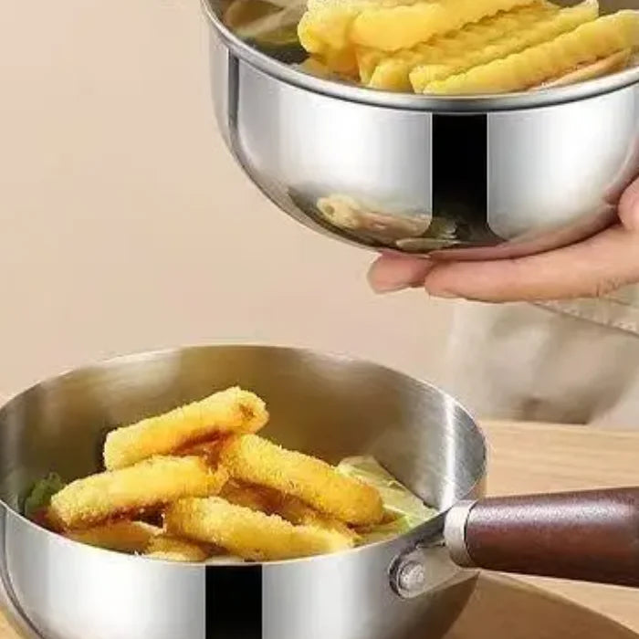 Stainless Steel Instant Noodle Bowl Wooden Handle Anti-scald Qme