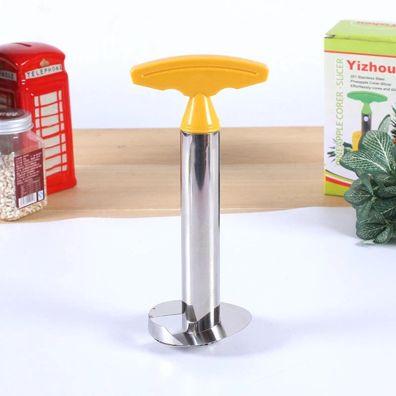 Stainless Steel Pineapple Corer Slicer Non Slip Handle Fast Cutting Qme size2 Yellow
